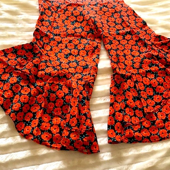 ETT TWA by Anthropologie Virginie Ruffled Wide-Leg Trousers - Picture 12 of 16